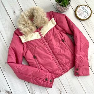 BB Dakota Convertible Jacket with Faux Fur Neck